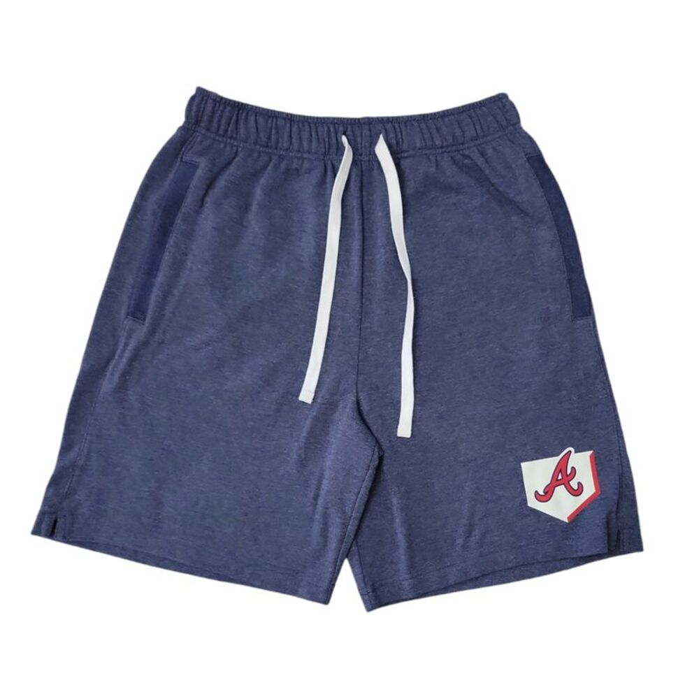 Genuine Merchandise Men's MLB Fleece Lined Drawstring Shorts - Atlanta Braves